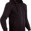 RST Tech Kevlar® Zip Through Hoodie - Black -Motorcycle Clothes And Shoes 102422 rst reinforced zip textile hoodie black front hi res