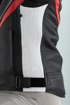 RST Sabre CE Leather Jacket - Black/Red -Motorcycle Clothes And Shoes 102530 rst sabre ce mens leather jacket red detail sidepanel hi res