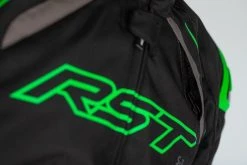 RST S-1 CE Textile Jacket - Black/Grey/Green -Motorcycle Clothes And Shoes 102559 rst s 1 ce mens textile jacket g green detail frontleftvent hi res