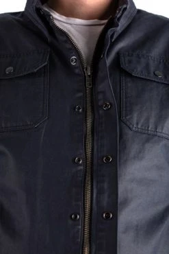 RST District Kevlar® Wax Shirt - Graphite -Motorcycle Clothes And Shoes 102725 rst district wax reinforced ce mens textile shirt graphite zipdetail hi res