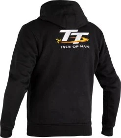 RST IOM TT Kevlar® Zip Through Hoodie - Black -Motorcycle Clothes And Shoes 102730 rst x kevlar zip through ce mens textile hoodie back hi res