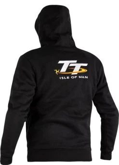 RST IOM TT Kevlar® Zip Through Hoodie - Black -Motorcycle Clothes And Shoes 102730 rst x kevlar zip through ce mens textile hoodie back hoodup hi res
