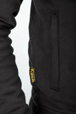 RST IOM TT Kevlar® Zip Through Hoodie - Black -Motorcycle Clothes And Shoes 102730 rst x kevlar zip through ce mens textile hoodie detail kevlarlabel hi res