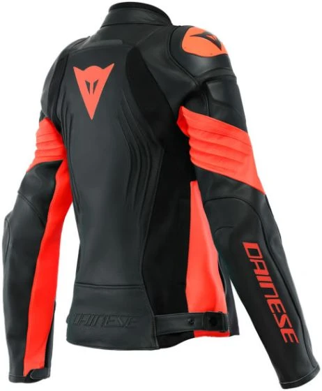 Dainese Racing 4 Lady Leather Jacket - Black/Fluo-Red 4 Dainese Racing 4 Lady Leather Jacket - Black/Fluo-Red - Image 2