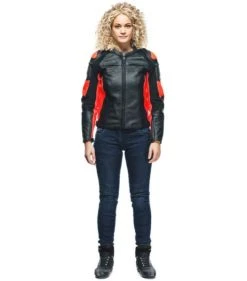 Dainese Racing 4 Lady Leather Jacket - Black/Fluo-Red 21 Dainese Racing 4 Lady Leather Jacket - Black/Fluo-Red -Motorcycle Clothes And Shoes dainese racing 4 lady leather jacket black fluo red 3