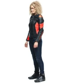 Dainese Racing 4 Lady Leather Jacket - Black/Fluo-Red 22 Dainese Racing 4 Lady Leather Jacket - Black/Fluo-Red -Motorcycle Clothes And Shoes dainese racing 4 lady leather jacket black fluo red 4