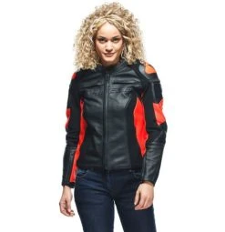 Dainese Racing 4 Lady Leather Jacket - Black/Fluo-Red 23 Dainese Racing 4 Lady Leather Jacket - Black/Fluo-Red -Motorcycle Clothes And Shoes dainese racing 4 lady leather jacket black fluo red 5