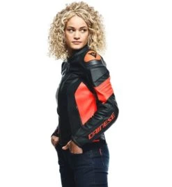 Dainese Racing 4 Lady Leather Jacket - Black/Fluo-Red 25 Dainese Racing 4 Lady Leather Jacket - Black/Fluo-Red -Motorcycle Clothes And Shoes dainese racing 4 lady leather jacket black fluo red 7