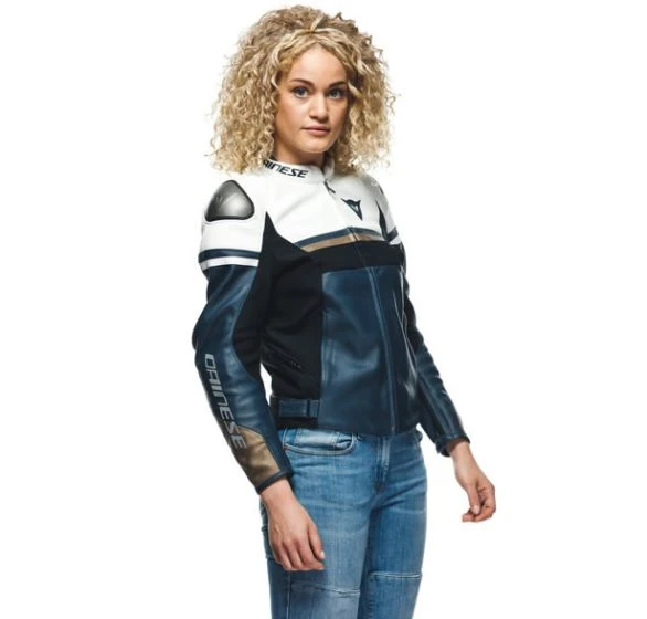 Dainese Rapida Lady Leather Jacket - Black/White/Blue 9 Dainese Rapida Lady Leather Jacket - Black/White/Blue - Image 7