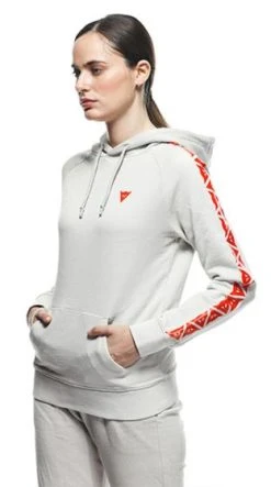 Dainese Ladies Stripe Hoodie - White -Motorcycle Clothes And Shoes dainese ladies stripe hoodie white 4
