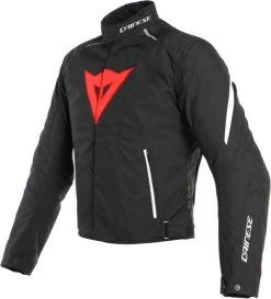 Dainese Laguna Seca 3 D-Dry WP Textile Jacket - Black/Lava Red/White