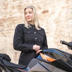 Oxford Kickback 2.0 Ladies Shirt - Black -Motorcycle Clothes And Shoes oxford kickback 2.0 shirt ladies black 8