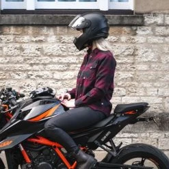 Oxford Kickback 2.0 Ladies Shirt - Red -Motorcycle Clothes And Shoes oxford kickback 2.0 shirt ladies red 9