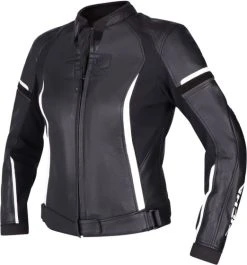 Richa Laura Ladies Leather Jacket - Black/White 8 Richa Laura Ladies Leather Jacket - Black/White -Motorcycle Clothes And Shoes richa laura leather ladies jacket black white 3