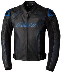 RST S1 CE Leather Jacket - Black/Grey/Blue