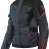 Dainese Tempest 3 D-Dry WP Ladies Textile Jacket - Ebony/Black/Lava Red -Motorcycle Clothes And Shoes tempest 3 lady front