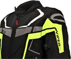 Viper Axis 2.0 CE Jacket - Black/Hi Viz Yellow -Motorcycle Clothes And Shoes viper axis 2.0 textile jacket black fluo c
